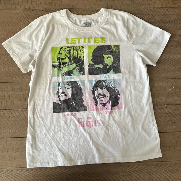 White Beatles Let It Be Shirt Size Large Womens - Picture 1 of 6